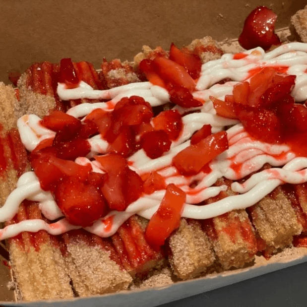 Strawberry Iced Churro Platter.