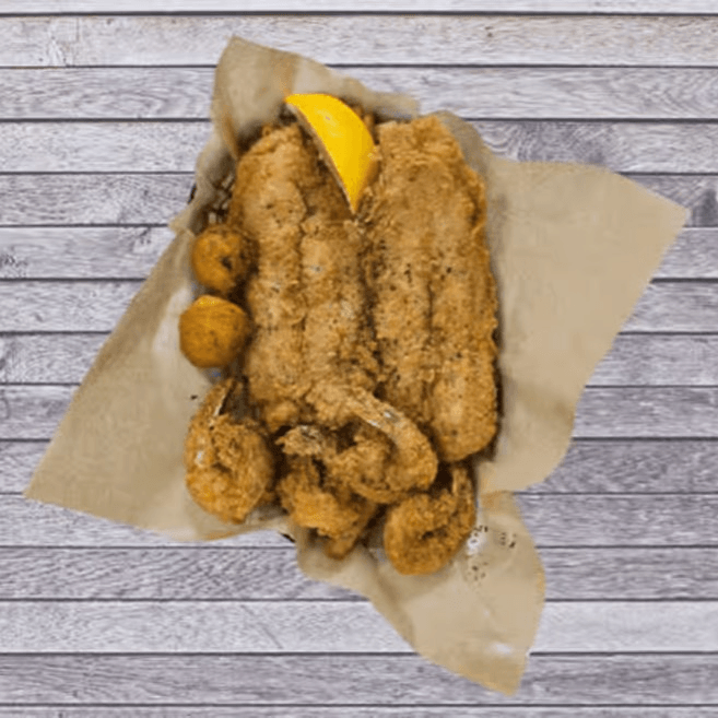 Jumbo shrimp (4) & whitefish (2).