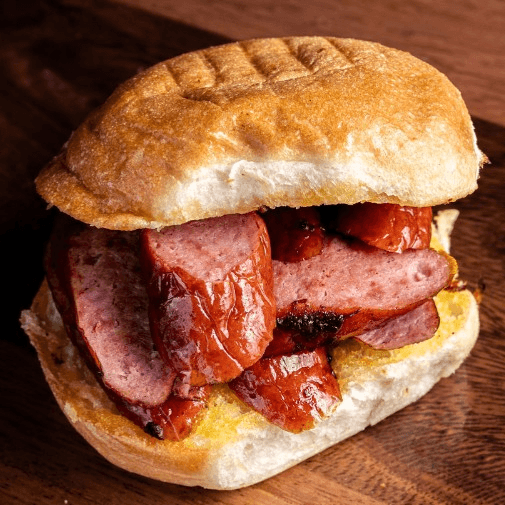 Sliced Sausage Sandwich.