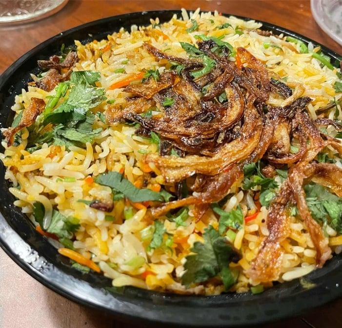 Hyderabadi Chicken Dum Biryani.