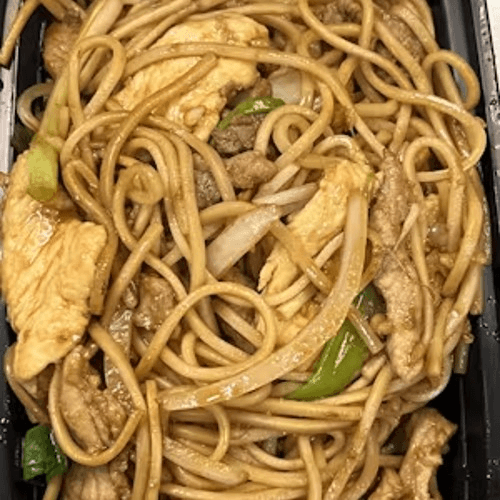 (L) Combination Lo Mein.