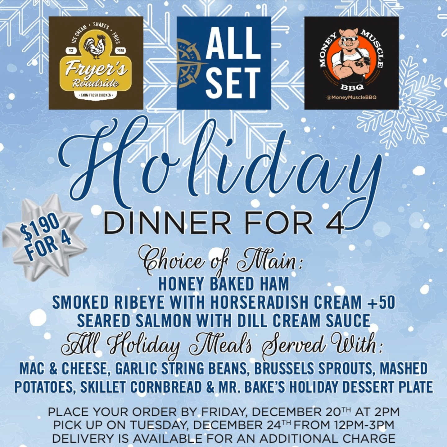 Celebrate the Holidays with All Set’s Dinner for 4