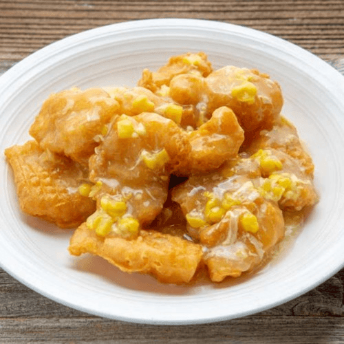 E13 Cod Fillet with Cream Corn Sauce 栗 米斑 片.