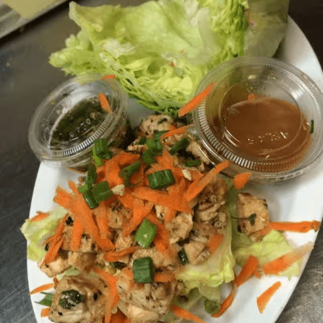Thai Chicken Lettuce Wraps Salad.