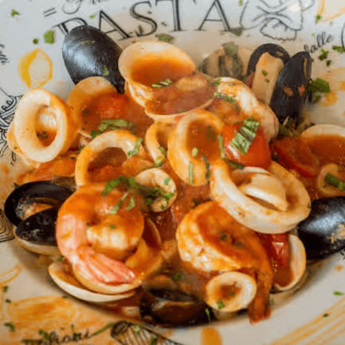 Frutta Di Mare Over Linguini.