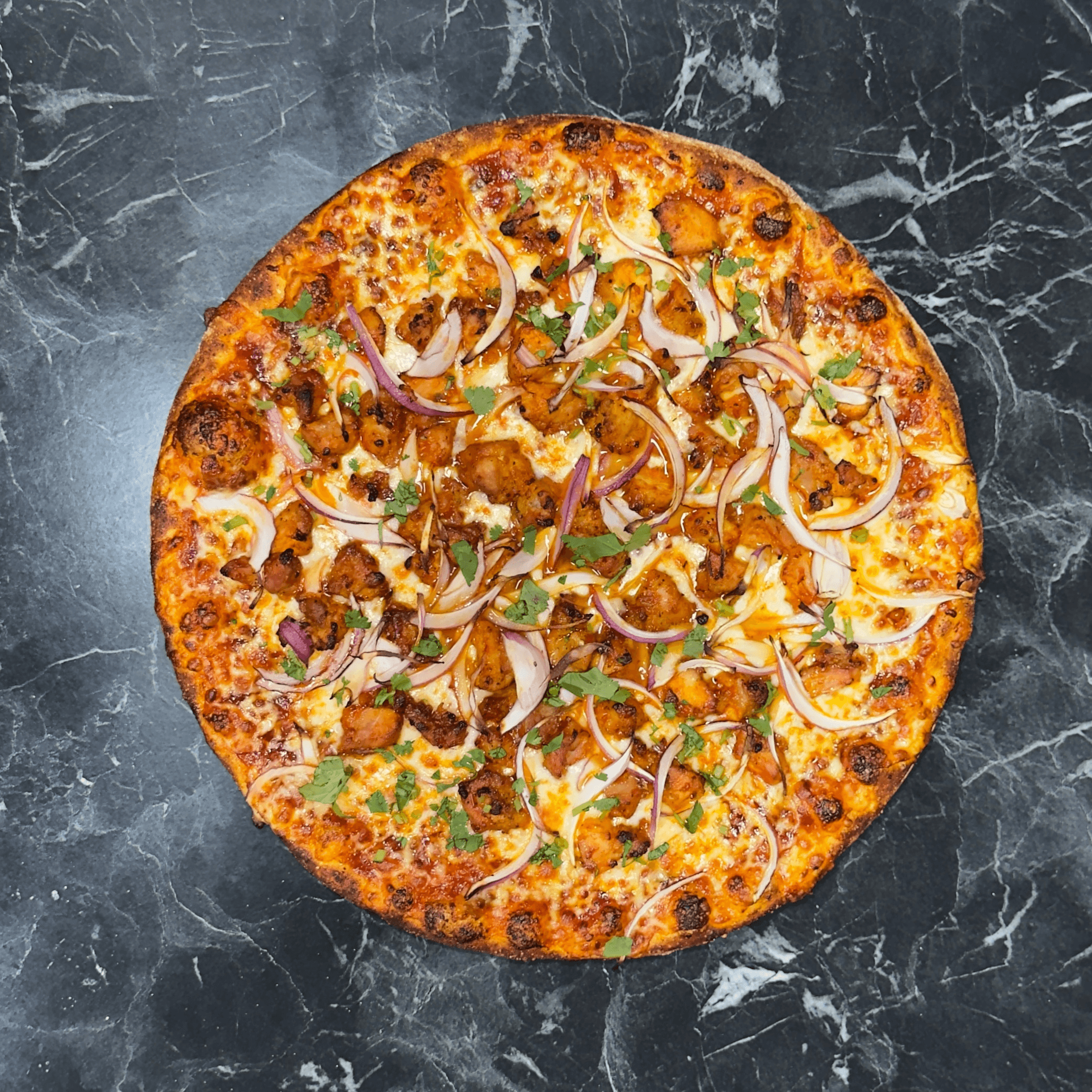 7 Wonders Chicken Pizza.