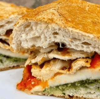 Grilled Chicken Focaccia Panino Catering.
