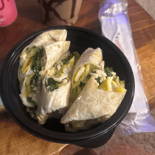 Feta Avocado & Spinach Wraps.