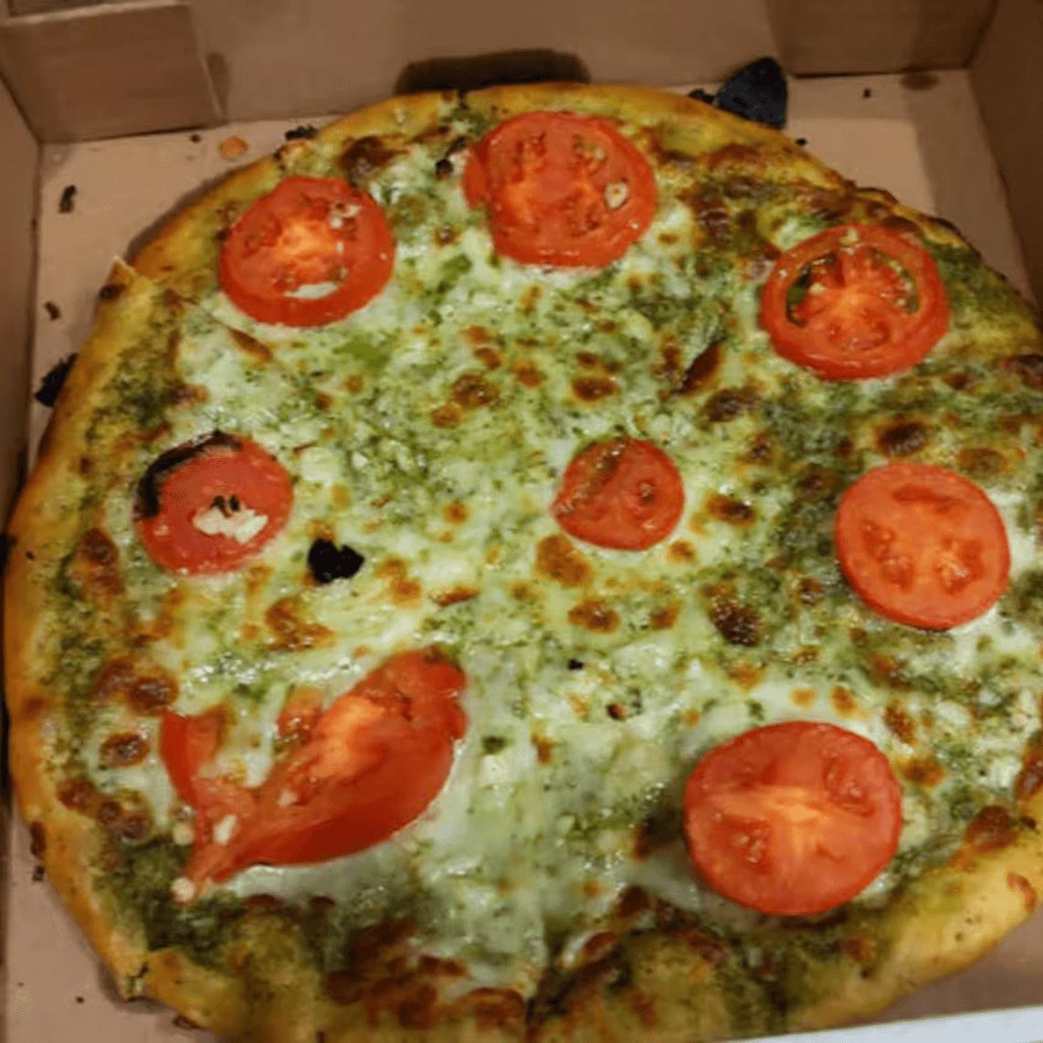 Pesto Vegetarian Pizza.