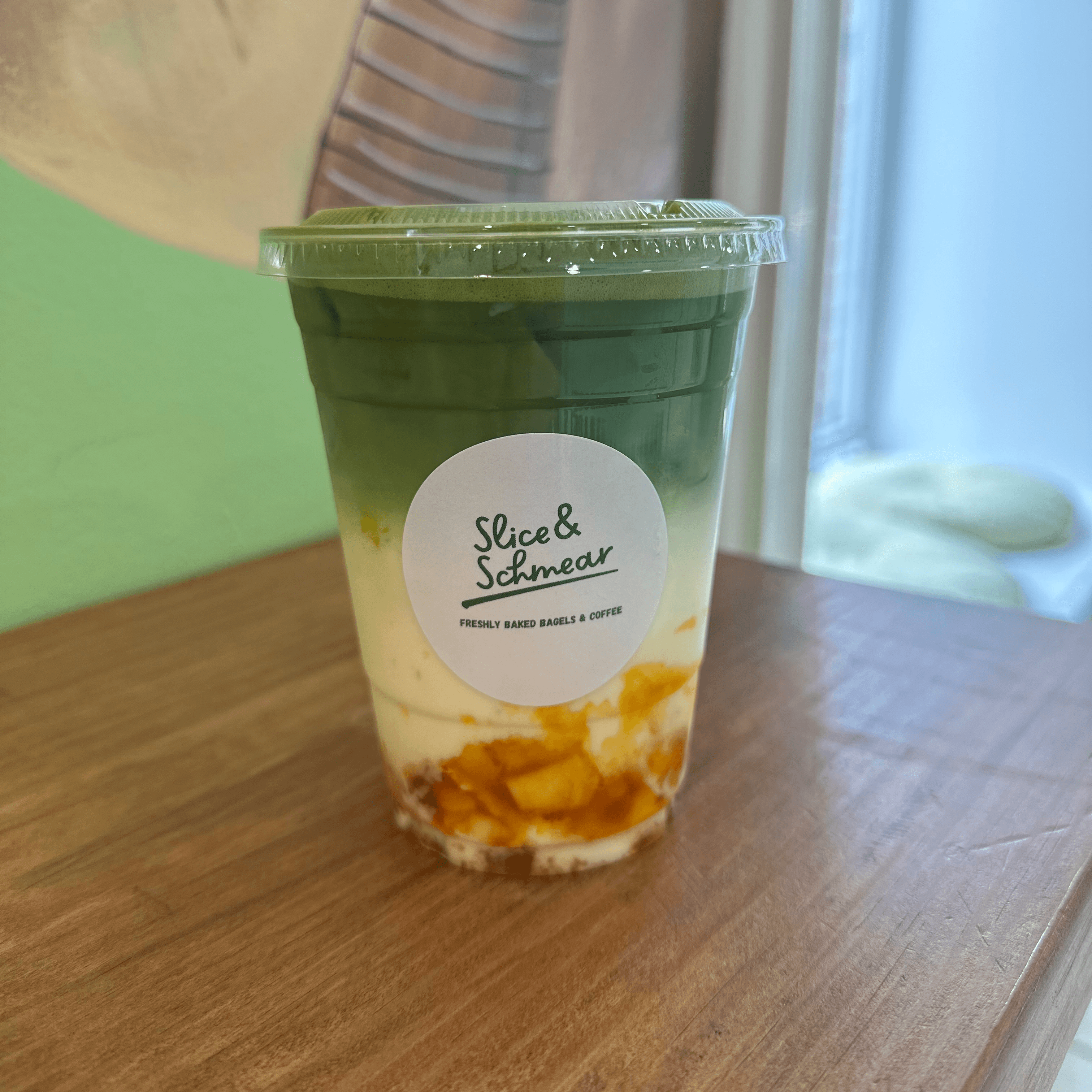 Iced Mango Matcha Latte.