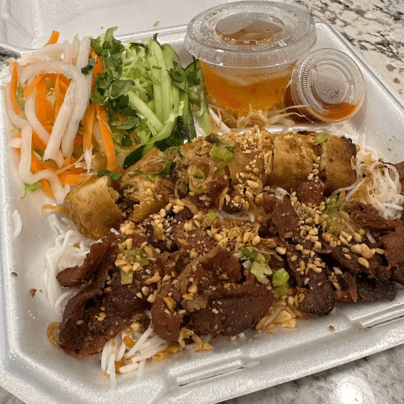 57. Bún Thịt Nướng, Chả Giò - Pork & Egg Roll.