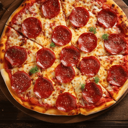 Pepperoni Pizza and Fries.