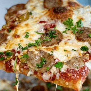 Spicy Sausage Pizza - Square Pie.