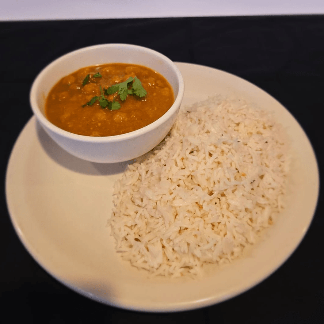 Chana Masala and Basmati Rice.