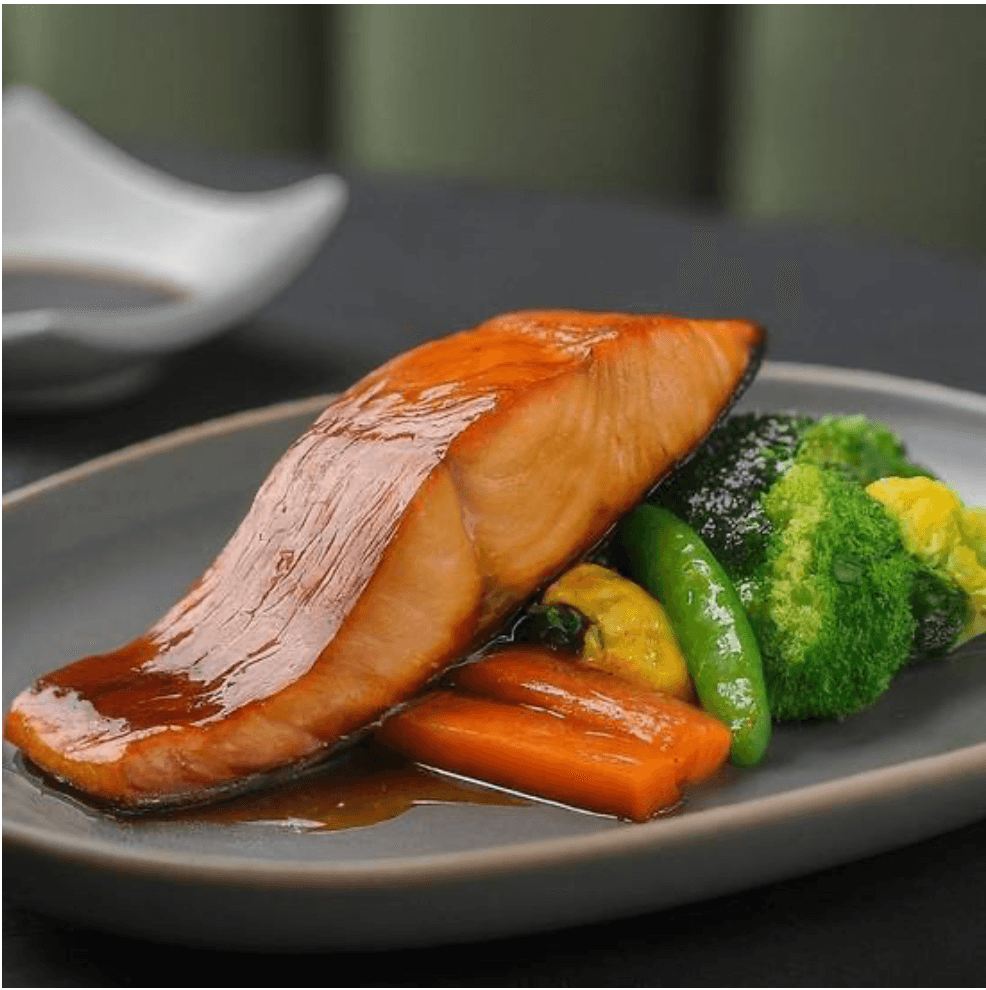 Salmon teriyaki.