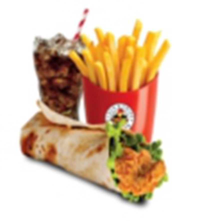 Chicken Wrap & French Fries & Soda.