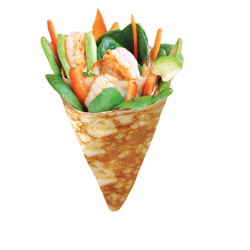Shrimp Avocado Crepe.