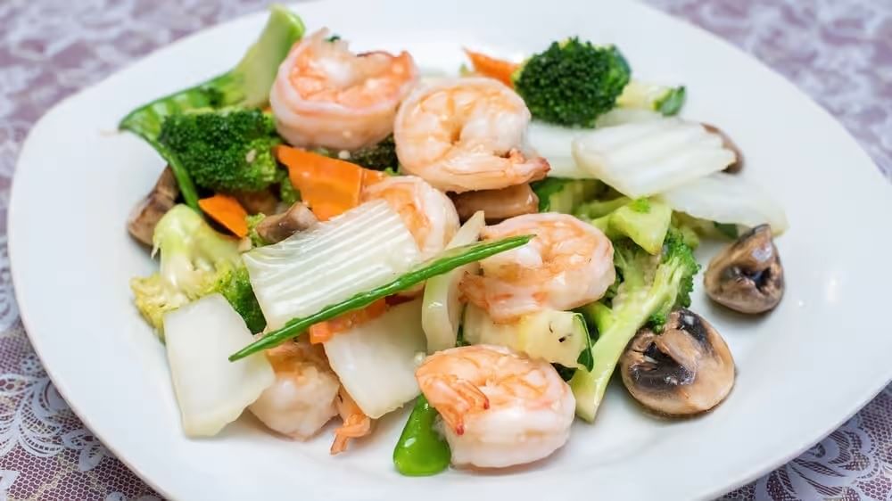 Shrimp with Mixed Vegetables.