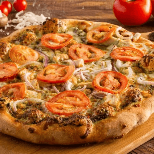 PESTO CHICKEN PIZZA.