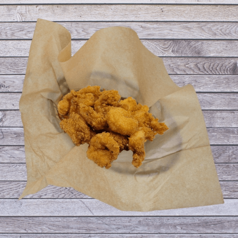 Add (2.5 oz) popcorn shrimp.