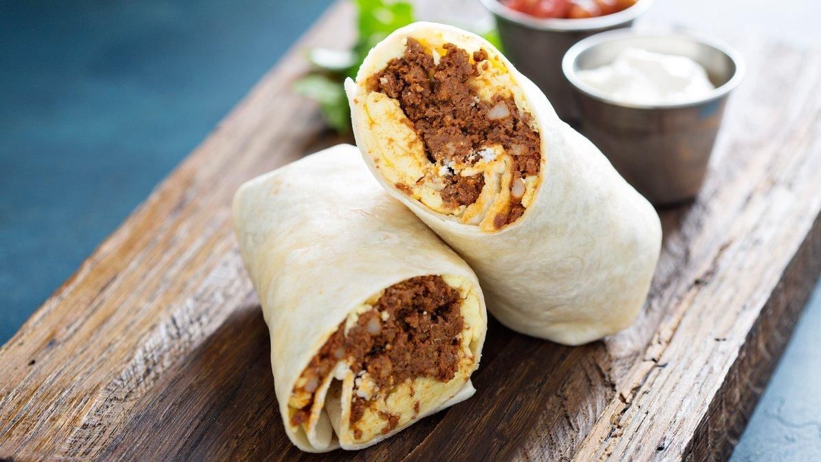 Spicy Chorizo Breakfast Burrito.