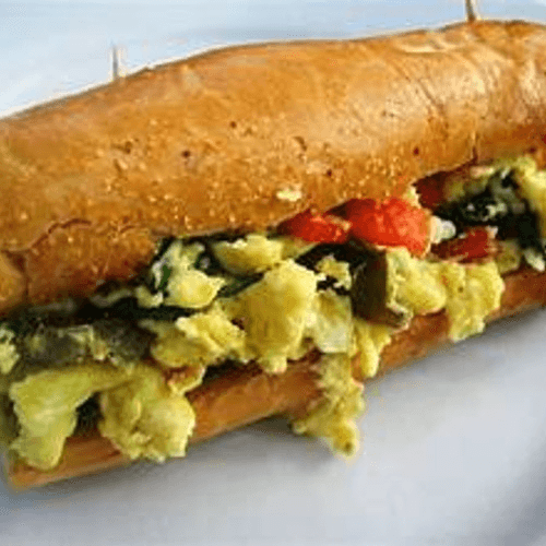 Potato peppers and egg Sub