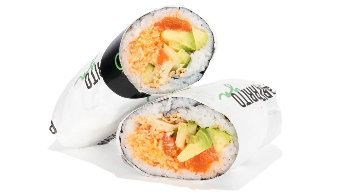 S4- Spicy Volcano Sushi Burrito/ Raw Fish.