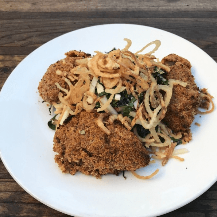 Dijon & Breadcrumb Crusted Braised Pork Cheeks.