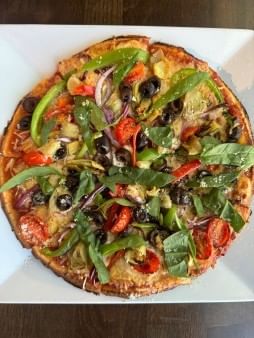 Mediterranean pizza.