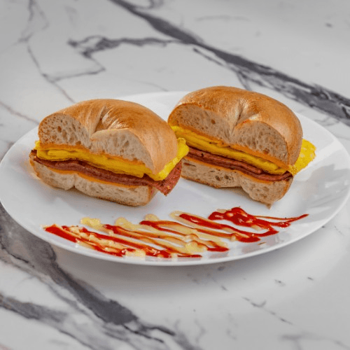 Taylor Ham with Egg and Cheese Sandwich.