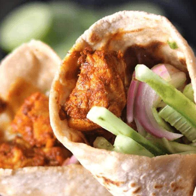 Chicken kathi roll.