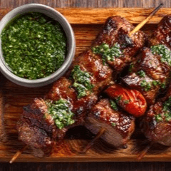 (8oz) Filet tips with horseradish sauce.