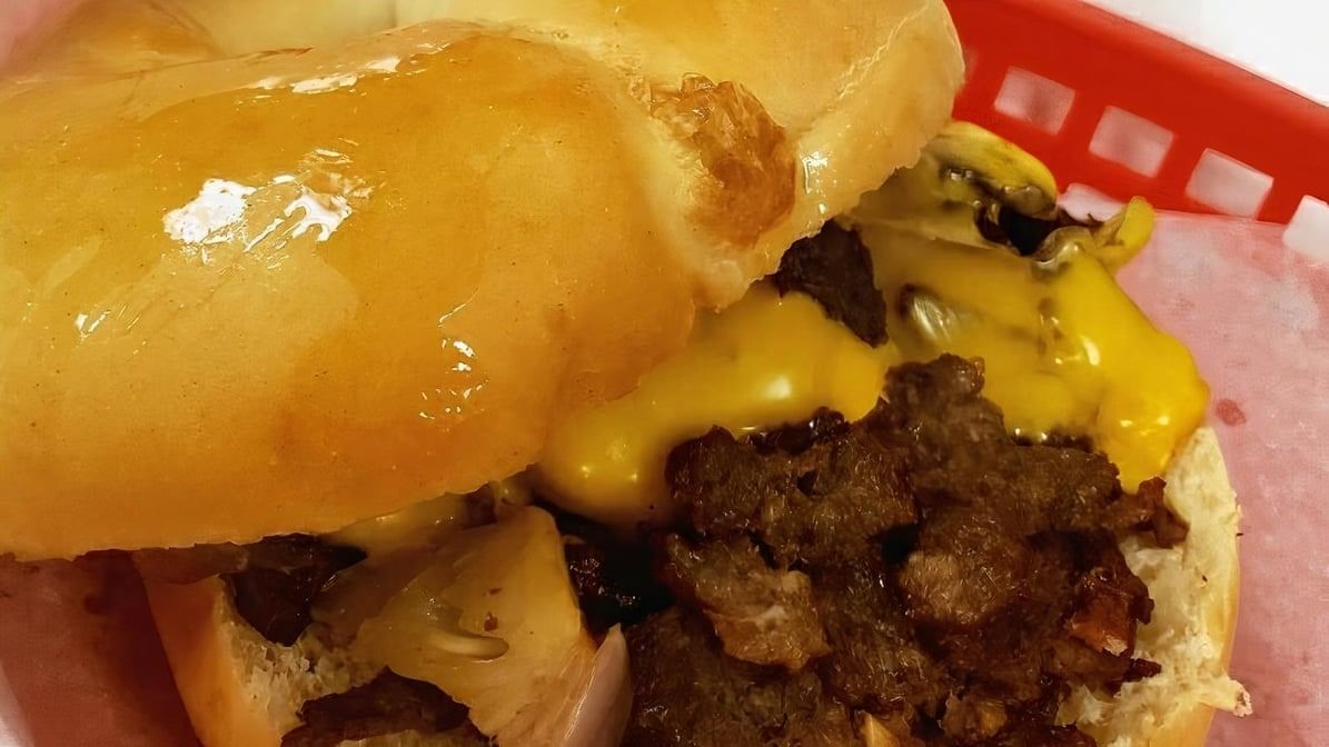 Steak/Onion Egg Cheese Sandwich.