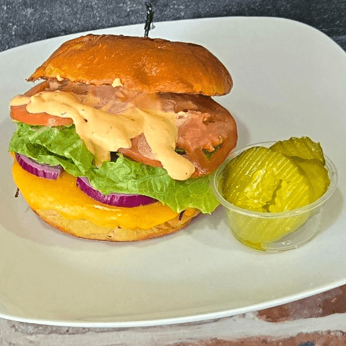 Salmon Cheddar Burger