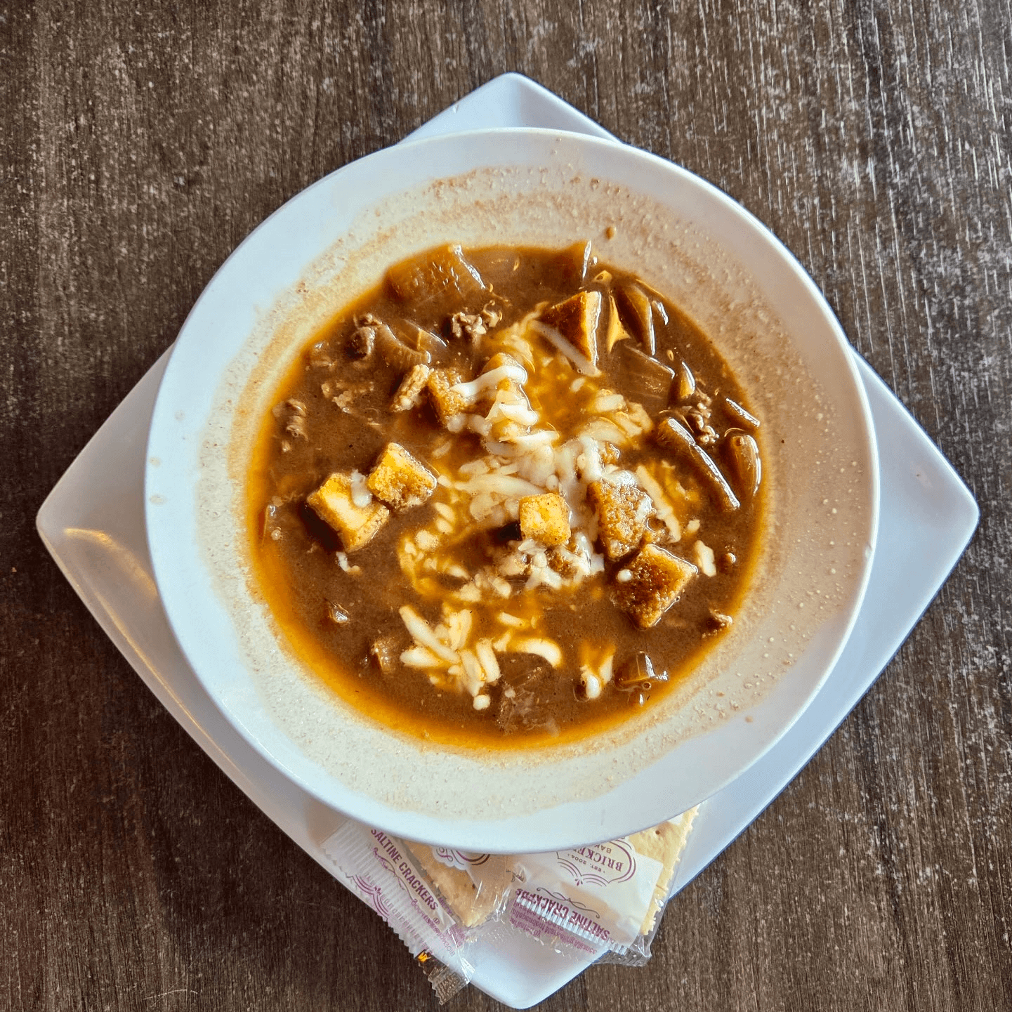 Tukee's Homemade Pot Roast French Onion Soup.