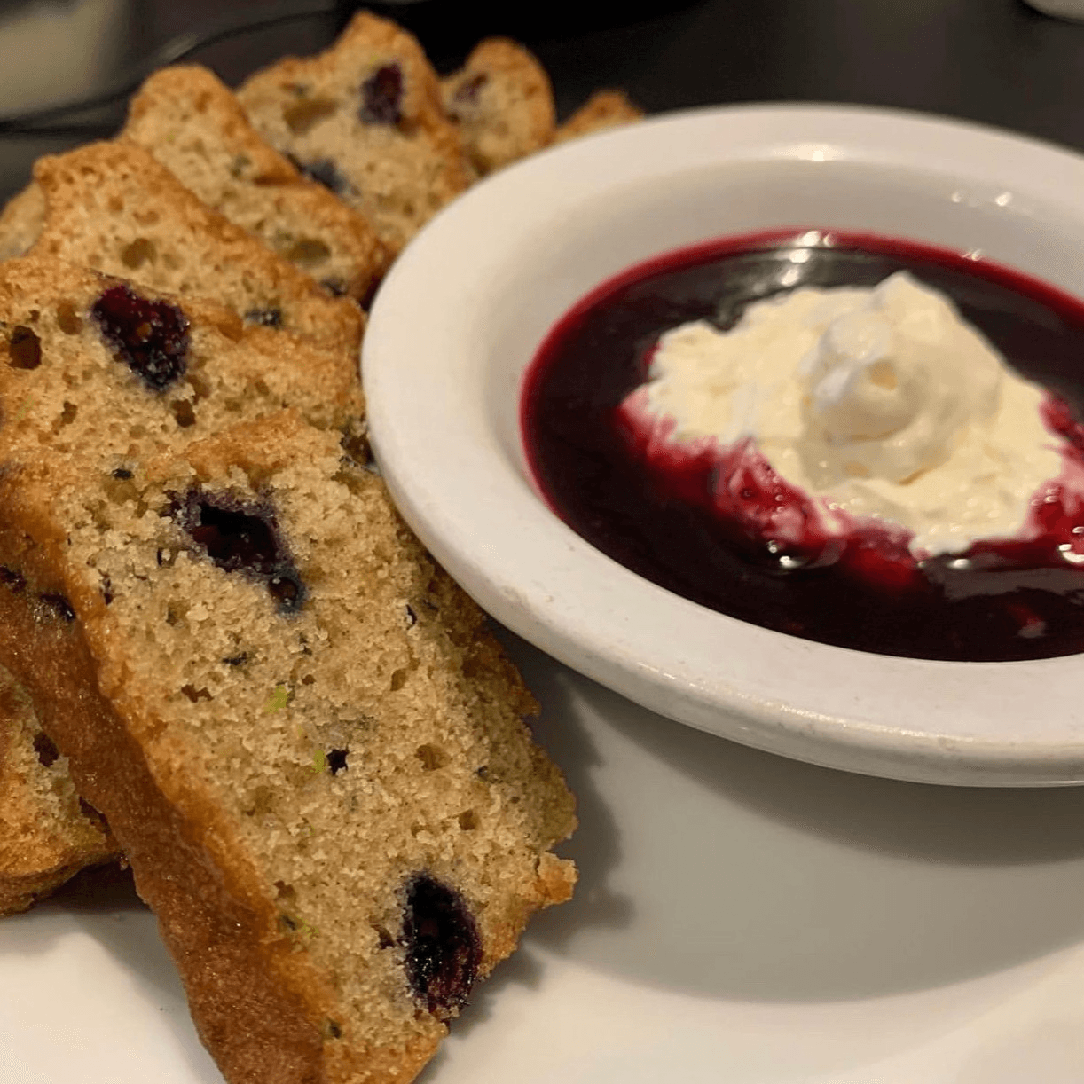Huckleberry Zucchini Bread Appetizer.