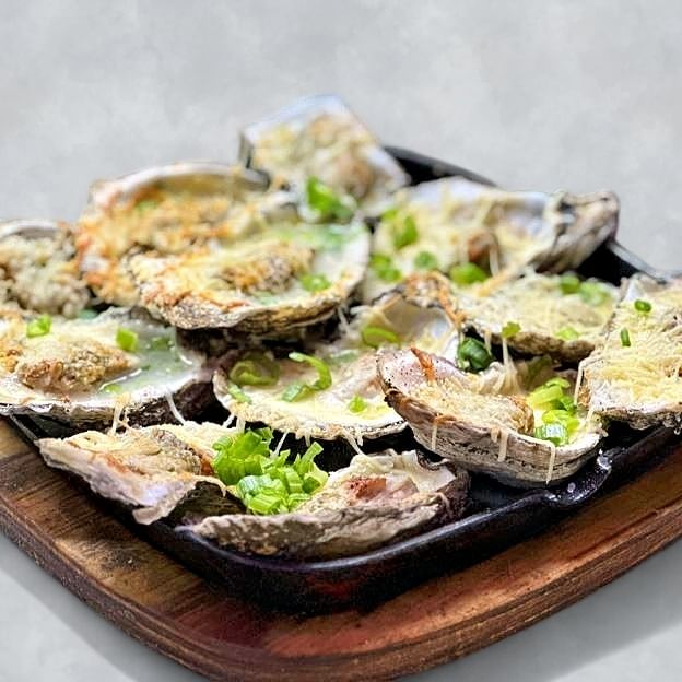 Garlic Parmesan Oysters.