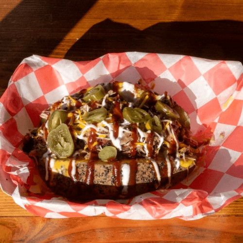 Pork Loaded Baked Potato.