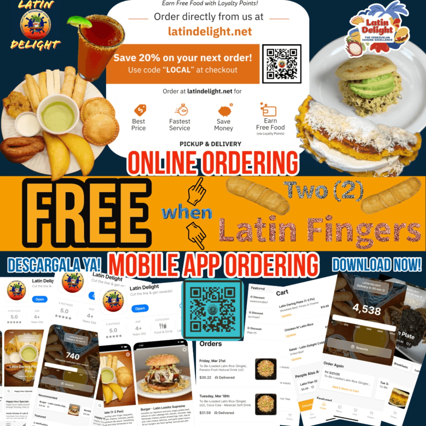 Two (2) FREE Latin Fingers w/$20+ Purchase
