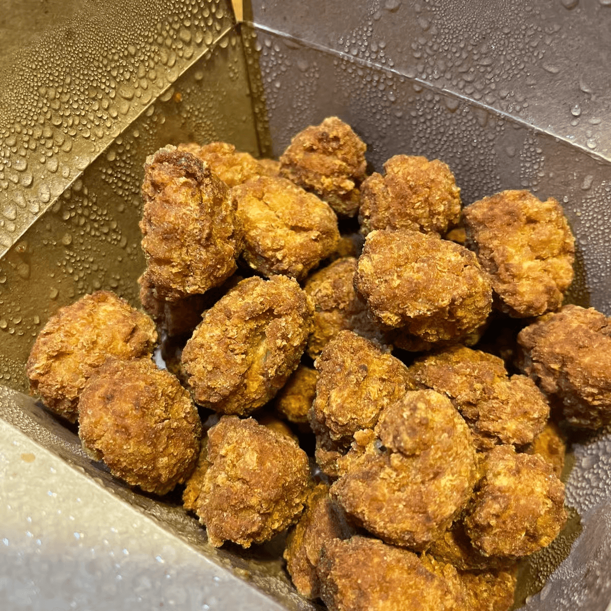 Popcorn chicken.