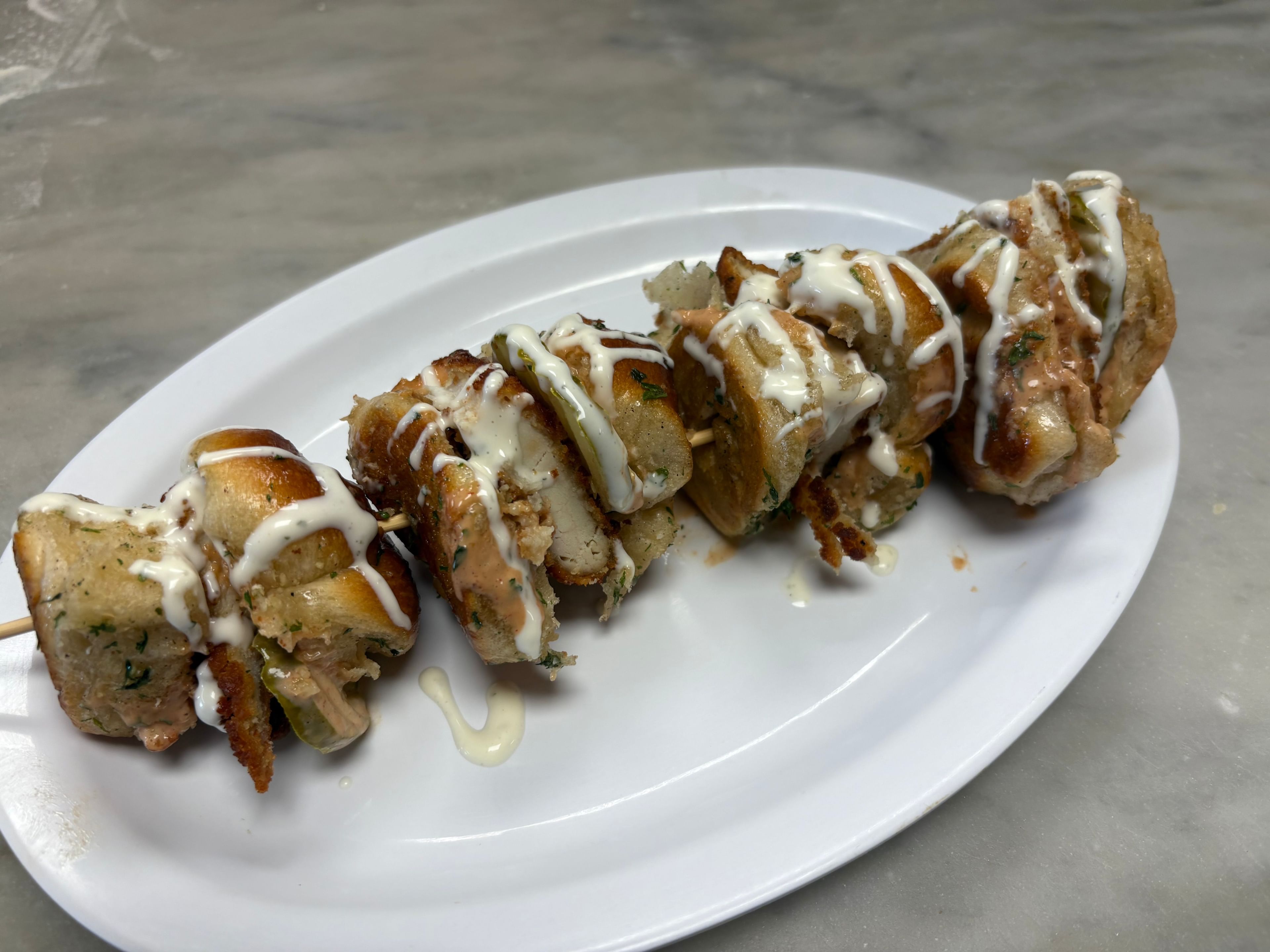 Garlic Knot Chicken Slider.