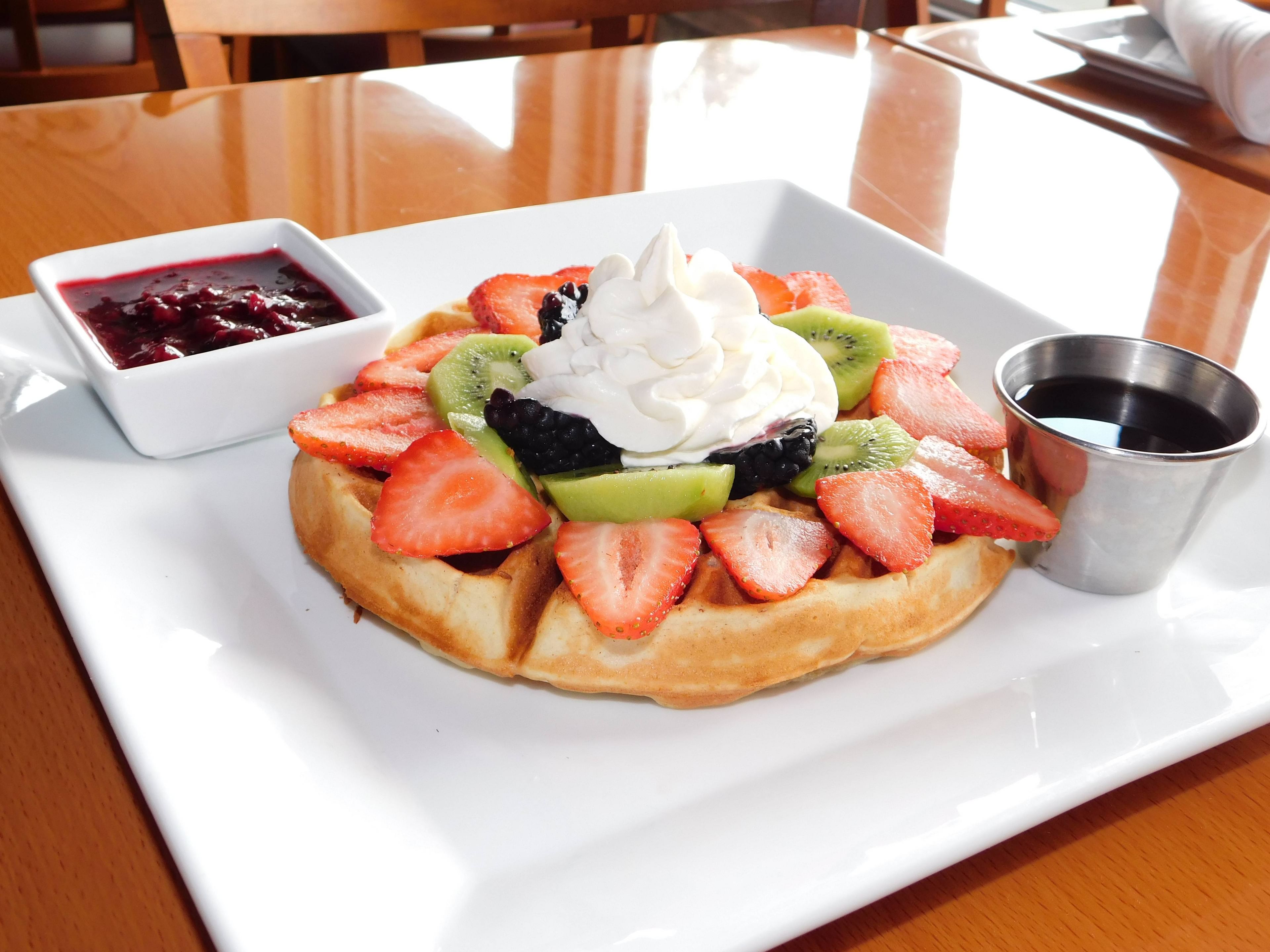 FRESH FRUIT WAFFLES.