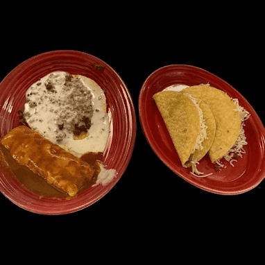 4. One Beef Enchilada, Two Beef Tacos & One Beef Chile Con Queso.