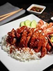 BBQ Pork Over Rice.