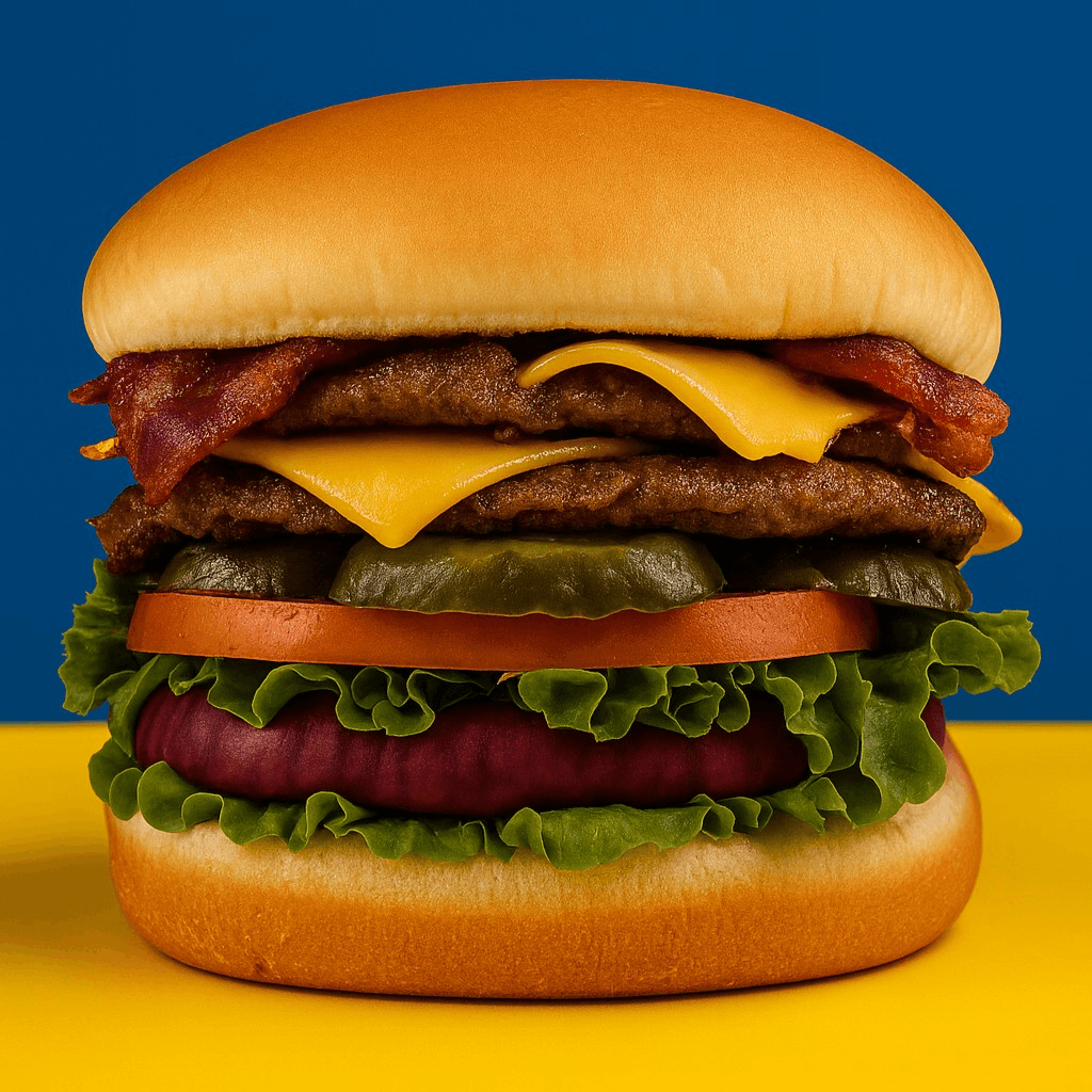 Double Bacon Cheeseburger Ala Cart.