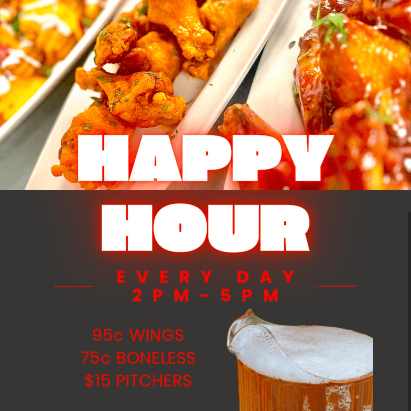Happy Hour – Every Day from 2-5 PM!