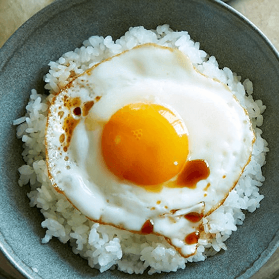 Sunny Side up Egg on Rice.