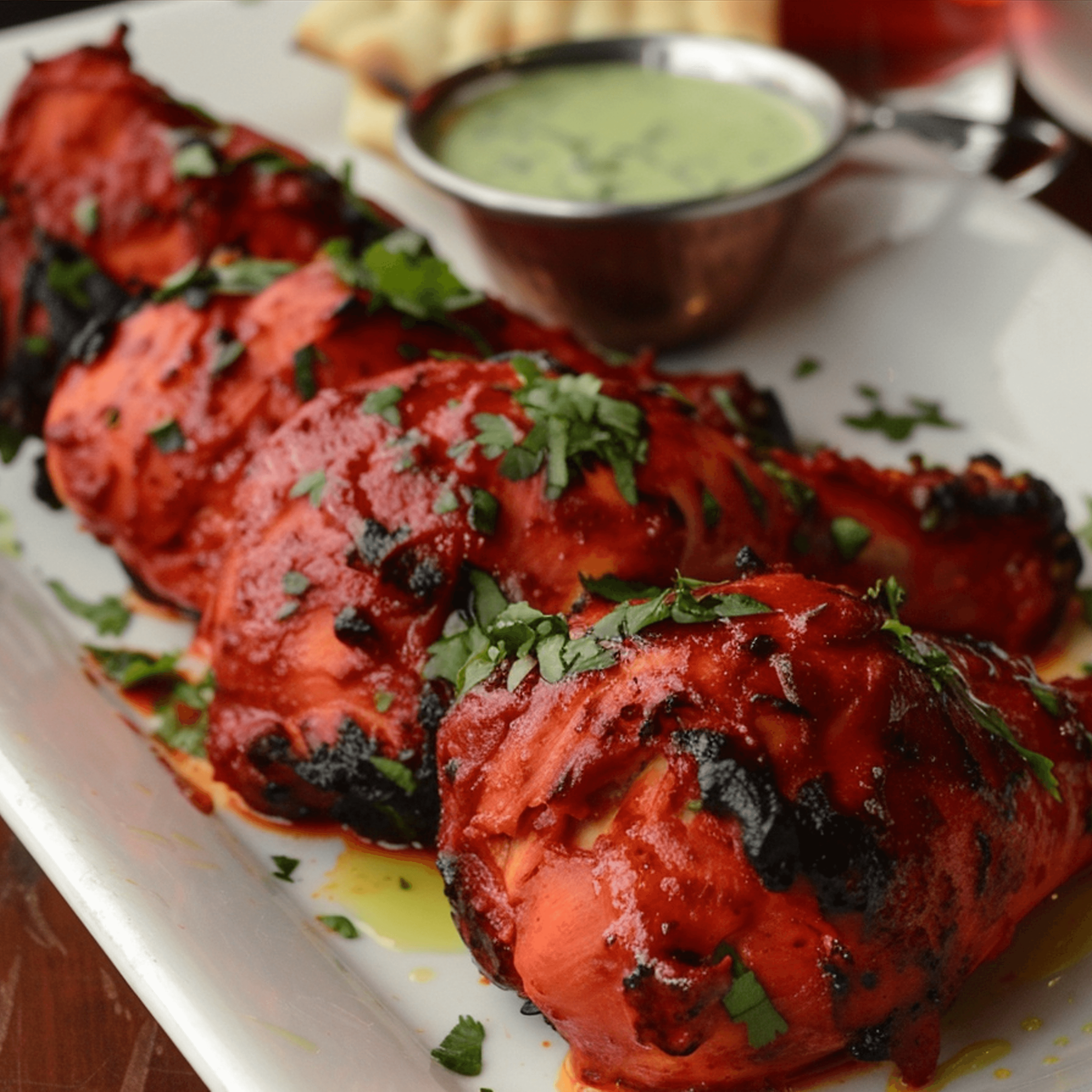 Grilled tandoor chicken wings (6 pieces).