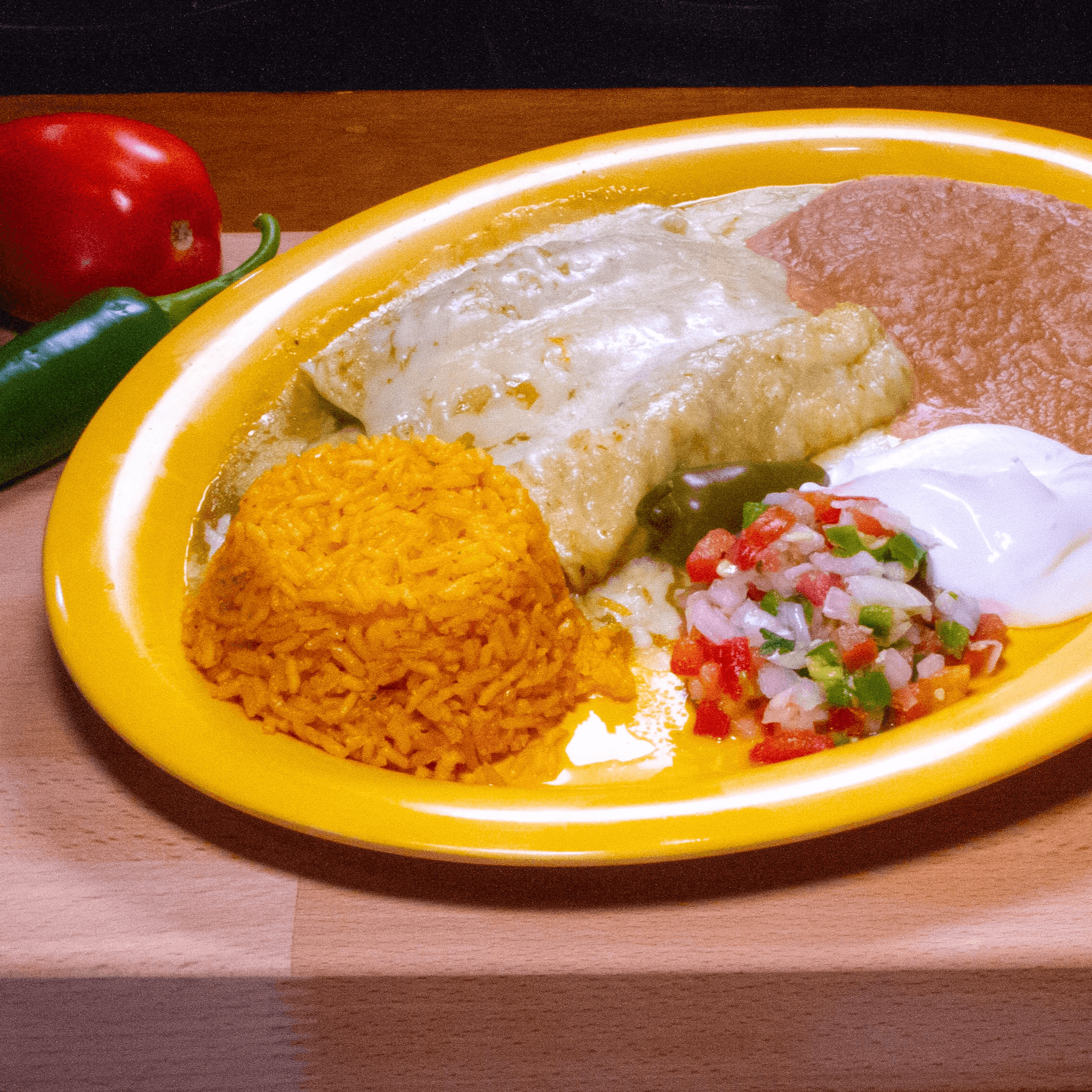 Green Enchilada Plate.