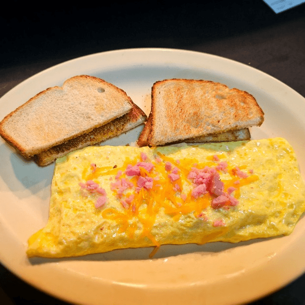 Ham & Cheddar Omelette.